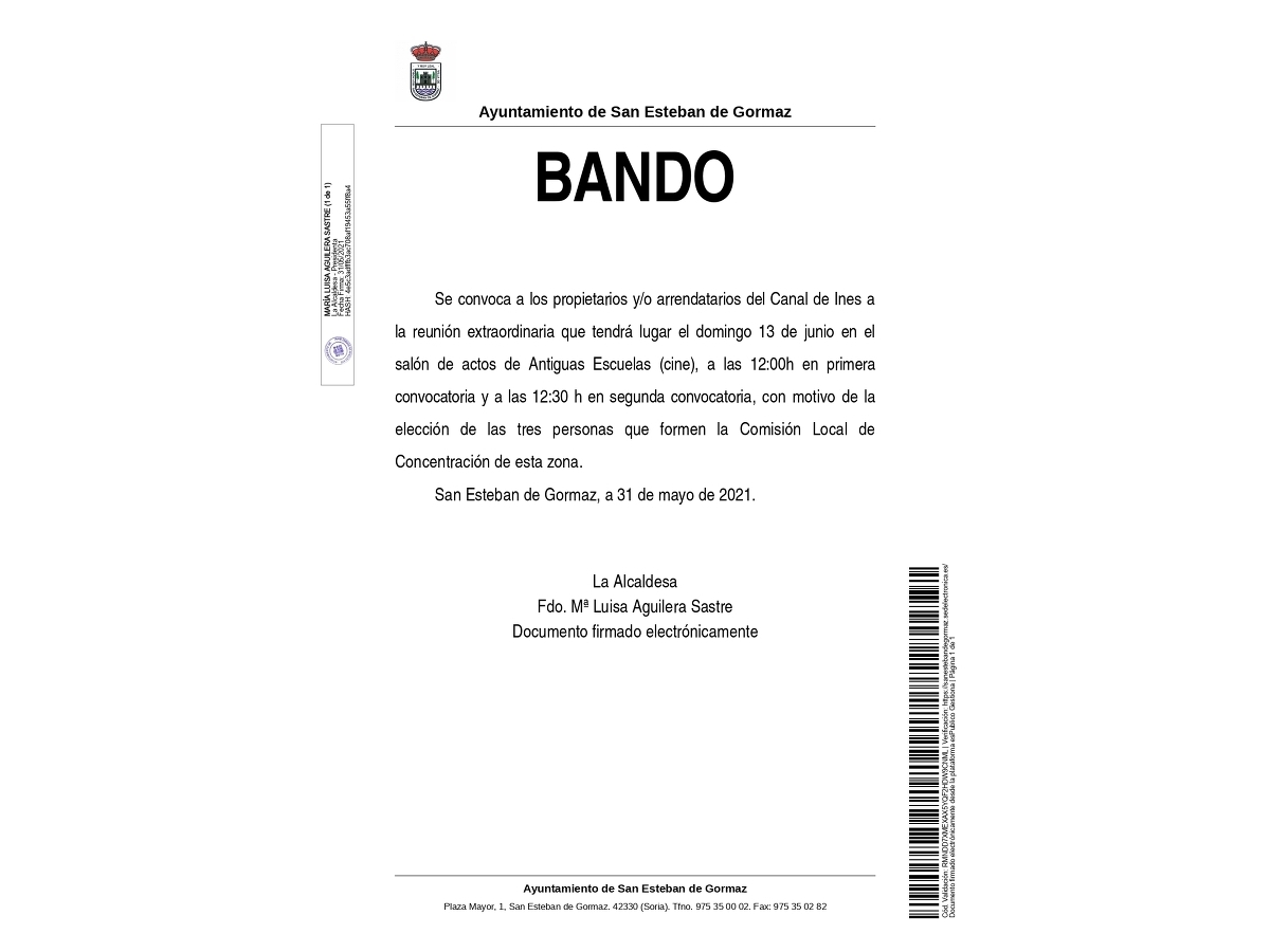 Reunión extraordinaria del Canal de Ines